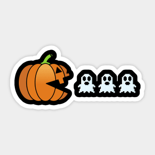 Pumpkin Eating Ghost Sticker